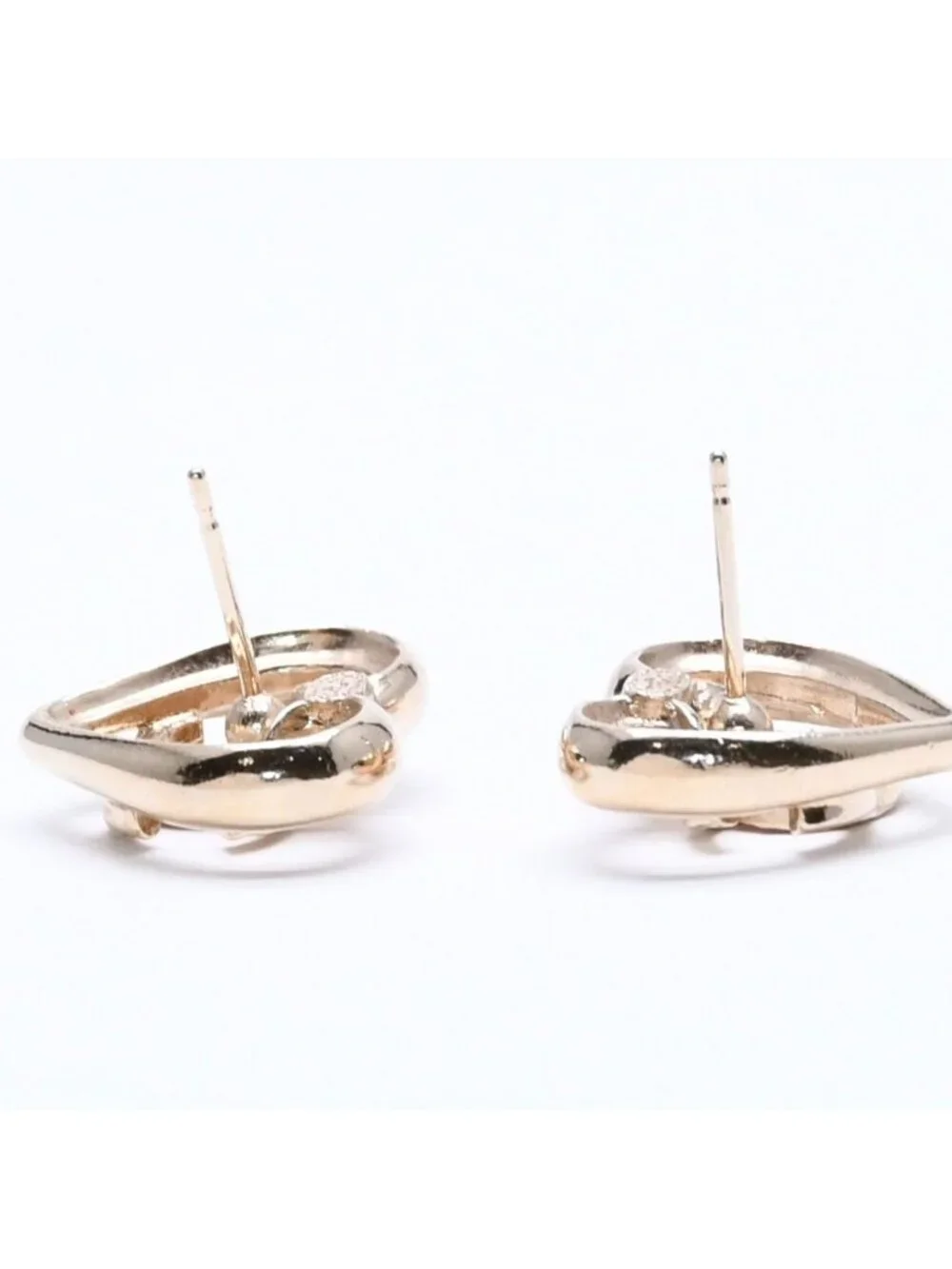 Chanel Earrings Heart CC Logo 23 Rhinestone Gold